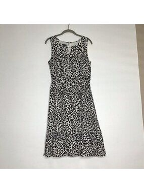 Talbots Sleeveless Dress White Animal Print NWT 8P
